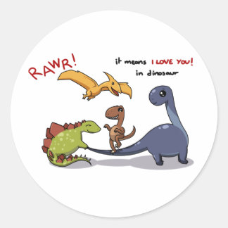 Adesivo Grupo Bonito de Dinossauros Rawr significa que te 