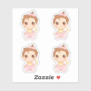 Adesivo Grupo cor-de-rosa do Jumpsuit do bebé de 4