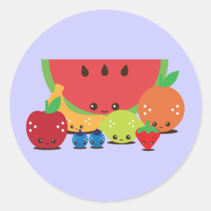 Adesivo Grupo da fruta de Kawaii