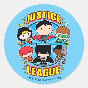 Adesivo Grupo da Liga da Justiça de Chibi