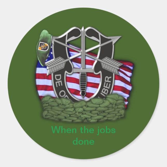 Adesivo Grupo das Forças Especiais da 5 Verde Beretas Viet (Frente)