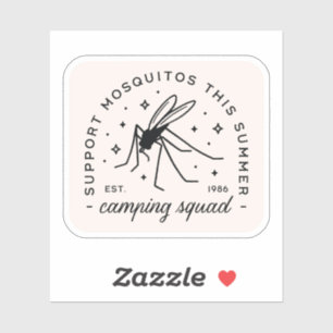 Adesivo Grupo de acampamento mosquito engraçado viagem de