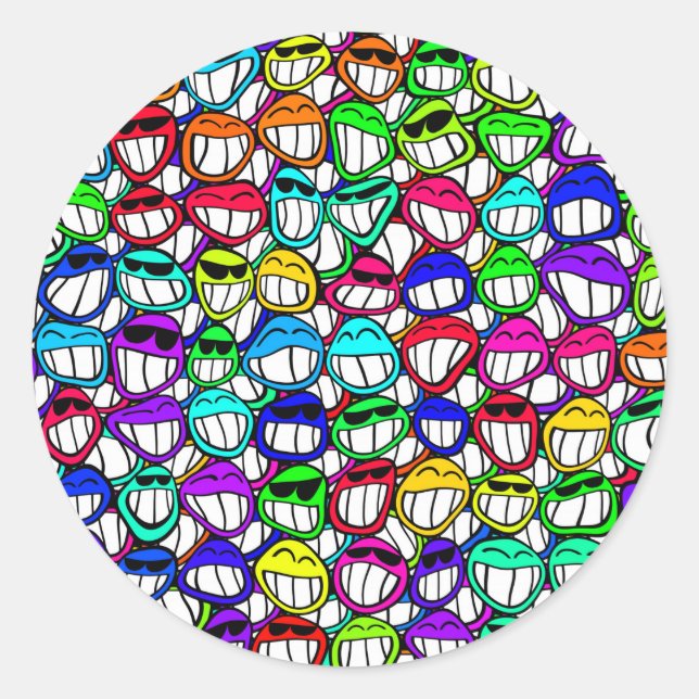 Adesivo GRUPO DE FACES DE SMILUSÃO legal (Frente)