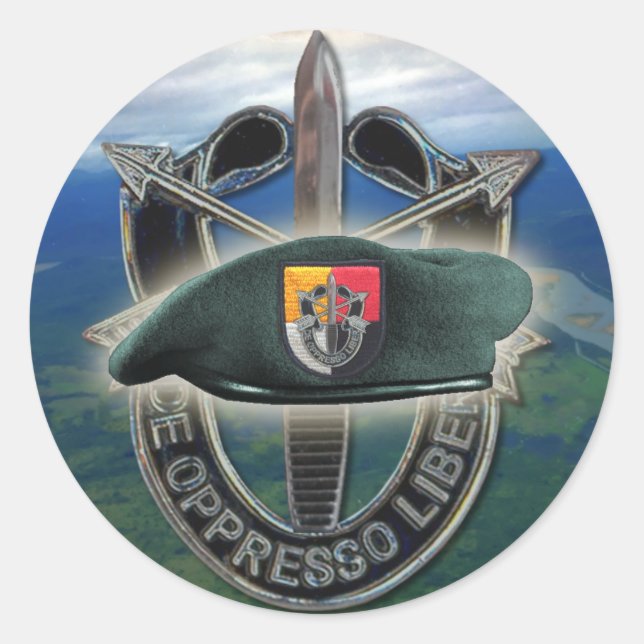 Adesivo Grupo de forças especiais Green Berets vets Sticke (Frente)