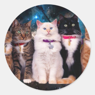 Adesivo Grupo de gatos sentados no espaço
