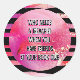 Adesivo Grupo de Livros Engraçados a Preto e Rosa