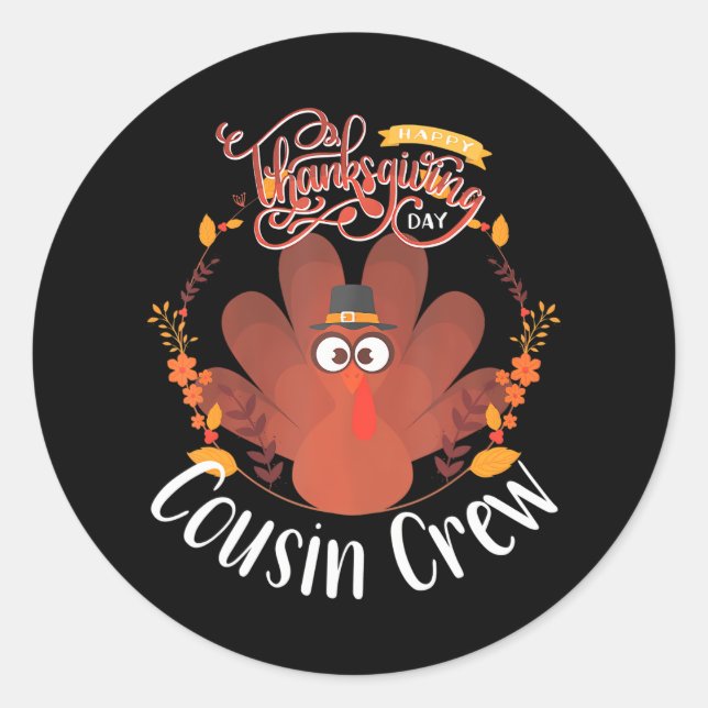 Adesivo Grupo Familiar de Combinação de Cousin Crew Turkey (Frente)