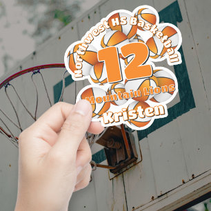 Adesivo grupo laranja clusterizado colore basketbolas nome
