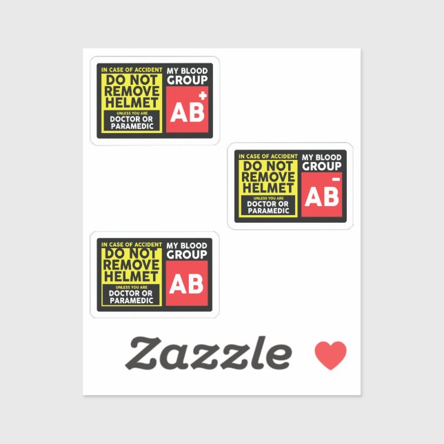 Adesivo Grupo sanguíneo AB (Folha)