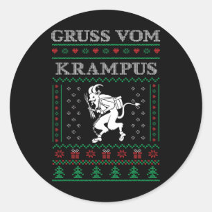 Adesivo Gruss Vom Krampus Gótico Suéter de Natal Feio Kram