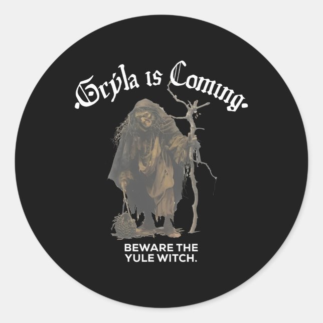 Adesivo Gryla Está Prestes A Saber A Bruxa Yule Islandesa  (Frente)