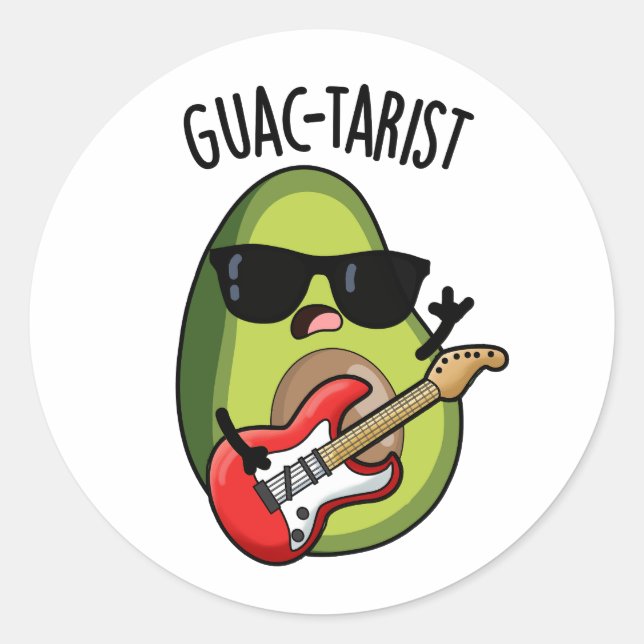 Adesivo Guac-tarist Funny Avocado Pun (Frente)