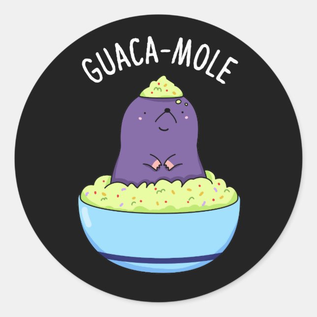 Adesivo Guacamole Funny Mole Em Guacamole Dip Pun Dark BG (Frente)