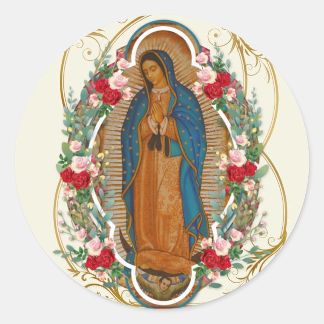 Adesivo Guadalupe Virgem Maria Oração Espanhola Santa (Frente)