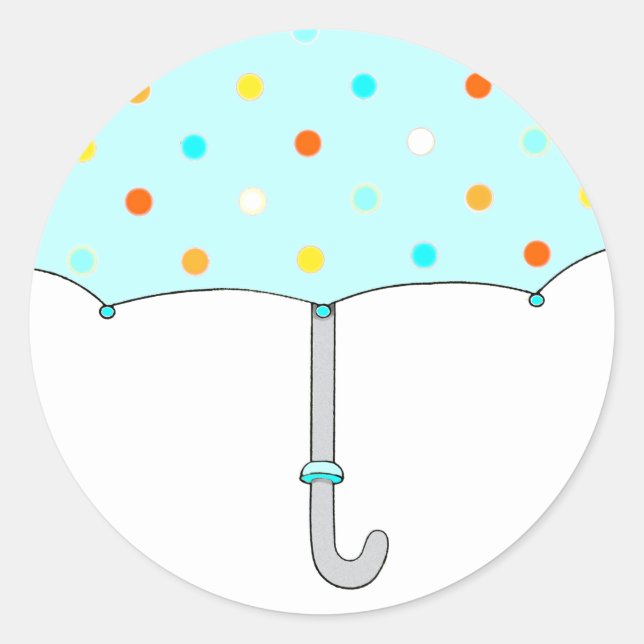 Adesivo Guarda-chuva de bolinhas para chá de bebê (Frente)