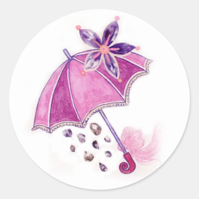 Adesivo Guarda-chuva rosa (Frente)
