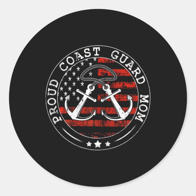 Adesivo Guarda Costeira Orgulhosa Mãe Camisa Militar Ameri (Frente)