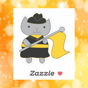 Adesivo Guarda de Cores Cinza Gato Preto Amarelo Dourado