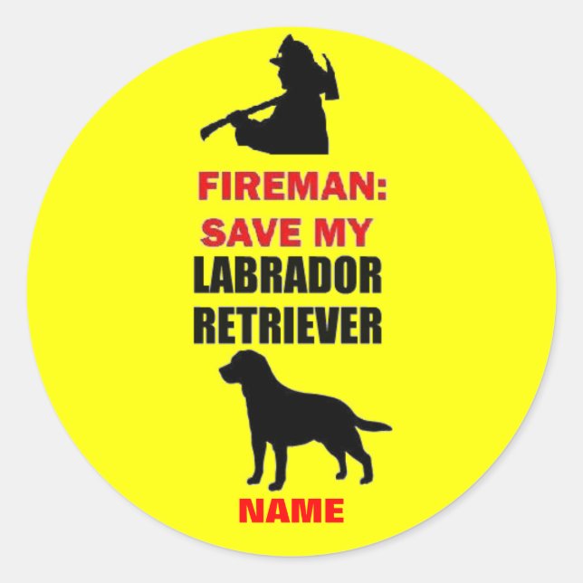 Adesivo Guardar Meu Retriever De Labrador Personalizado (Frente)