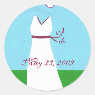 Adesivo Guarde adesivos, vestido de casamento, trim vermel