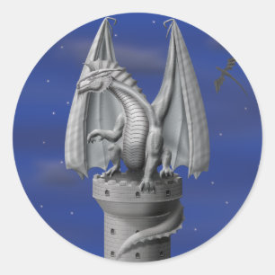 Adesivo Guardião da torre - dragão de prata