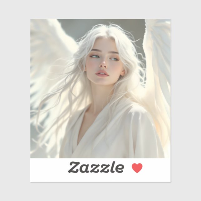 Adesivo Guardião Luminoso - Anjo da Aurora Prateada (Folha)