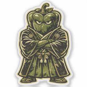 Adesivo Guardião Pimentão — Formal Vegetal Engraçado