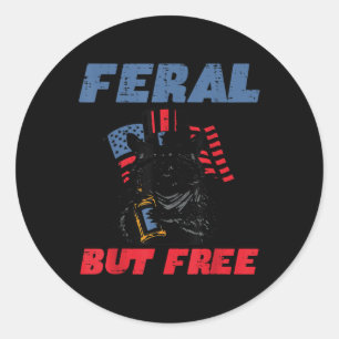 Adesivo Guaxinim do Dia 4 de Julho Feral Mas Livre Diverti