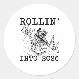 Adesivo Guaxinim Engraçado 2026 Ano Novo Sarcástico, Rolan