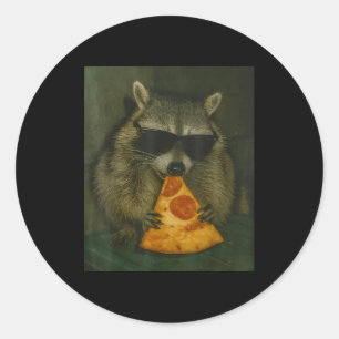 Adesivo Guaxinim Engraçado Comendo Pizza Meme Animal Homen