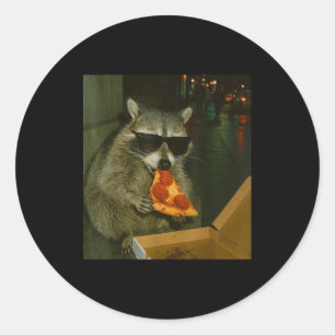Adesivo Guaxinim engraçado comendo zza meme de animal