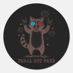 Adesivo Guaxinim Engraçado Fofo Feral Mas Livre 4 De Julho
