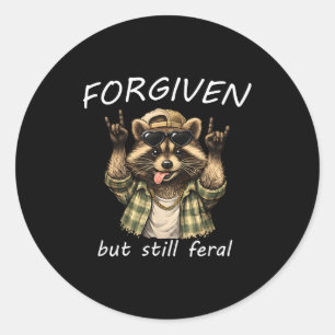 Adesivo Guaxinim Engraçado Perdoado Mas Ainda Feral Citaçã