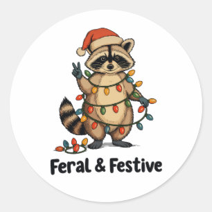 Adesivo Guaxinim Feral e Festivo Luzes de Natal