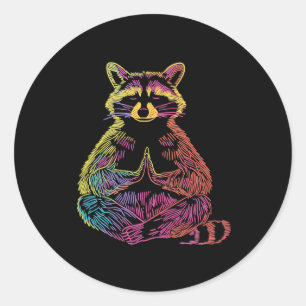 Adesivo Guaxinim Meditando Meditação Animal Zen Engraçado