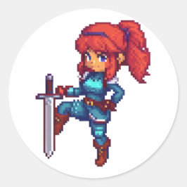 Adesivo Guerreira de RPG Mulher-Espada