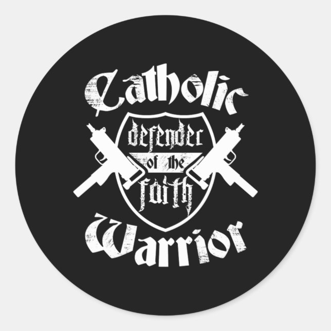 Adesivo Guerreiro Católico Defensor Da Religião Fé Gi (Frente)