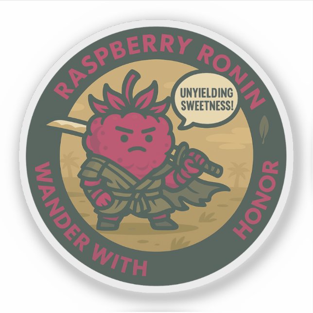 Adesivo Guerreiro de Doçura Inabalável Raspberry (Frente)