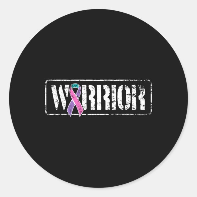 Adesivo Guerreiro do Cancer da Tiroide Sensibilização do E (Frente)