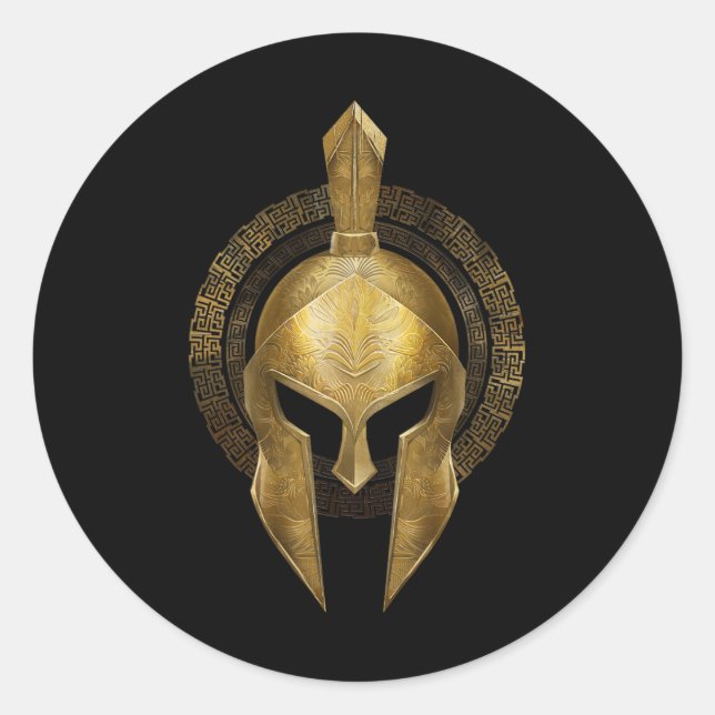 Adesivo Guerreiro Dourado do Helmet Spartan Esparta Grego (Frente)
