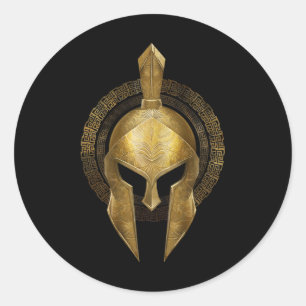 Adesivo Guerreiro Dourado do Helmet Spartan Esparta Grego