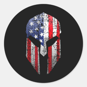 Adesivo Guerreiro Espartano Patriota Americano Capacete Ba