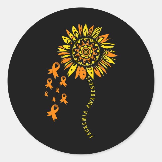 Adesivo Guerreiro Laranja Flor de Fita Laranja Leucemia Aw (Frente)