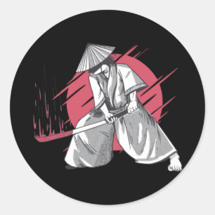 Adesivo Guerreiro Samurai Ataca com Katana