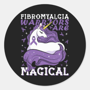 Adesivo Guerreiros de Fibromialgia são Amantes de Unicórni