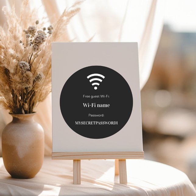 Adesivo Guest customer wifi network password black (Criador carregado)