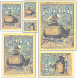 Adesivo Guia Turístico Retroativo para Ilustração de Suiça