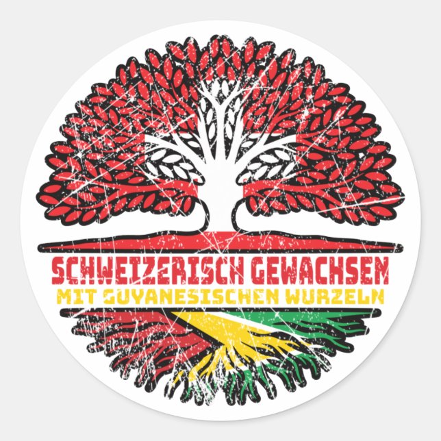 Adesivo Guiana Guyanisch Schweizer Schweiz Baum Wurzel (Frente)