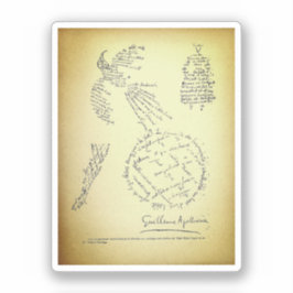 Adesivo Guillaume Apollinaire, Poème Calligramme (1920)