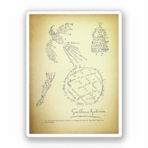 Adesivo Guillaume Apollinaire, Poème Calligramme (1920)